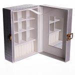 Скринька для прикрас з еко шкіри 10 відділень з дзеркалом 20×14×8 см Сірий HP-5-19G - Зображення 4