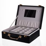 Скринька для прикрас з еко шкіри 19 відділень з дзеркалом 23.5×14×8 см Чорний HP-5-20B - Зображення 3