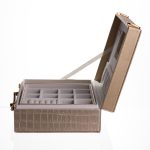 Скринька для прикрас з еко шкіри 19 відділень з дзеркалом 23.5×14×8 см Золотистий HP-5-20GOLD - Зображення 6