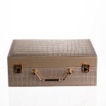 Скринька для прикрас з еко шкіри 19 відділень з дзеркалом 23.5×14×8 см Золотистий HP-5-20GOLD - Зображення 7