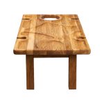 Винний столик-менажниця з дерева 50×30 см прямокутний на ніжках дуб BWS500180 - Зображення 2