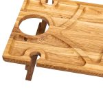 Винний столик-менажниця з дерева 50×30 см прямокутний на ніжках дуб BWS500180 - Зображення 4