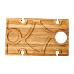 Винний столик-менажниця з дерева 50×30 см прямокутний на ніжках дуб BWS500180 - Зображення 5