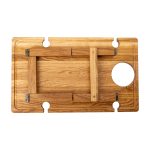 Винний столик-менажниця з дерева 50×30 см прямокутний на ніжках дуб BWS500180 - Зображення 6