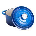 Набір чавунного посуду для приготування 3 каструлі та сковорода з емальованим покриттям Синій HP-1-8 - Зображення 2