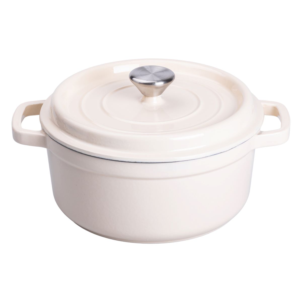 HP13BE_2 Каструля чавунна емальована 3 л з кришкою Ø24 см Бежева HP-1-3BE - Зображення 1