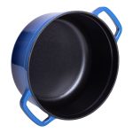 Каструля чавунна емальована 3 л з кришкою Ø24 см Синя HP-1-3BL - Зображення 4