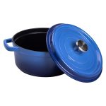 Каструля чавунна емальована 3 л з кришкою Ø24 см Синя HP-1-3BL - Зображення 3