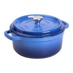 Каструля чавунна емальована 3 л з кришкою Ø24 см Синя HP-1-3BL - Зображення 2