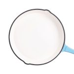 Набір чавунного посуду для приготування 3 каструлі та сковорода з емальованим покриттям Блакитний HP-1-7 - Зображення 6