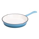 Набір чавунного посуду для приготування 3 каструлі та сковорода з емальованим покриттям Блакитний HP-1-7 - Зображення 5