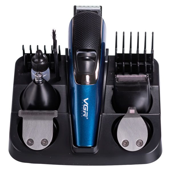 Машинка тример для стрижки 4в1 з насадками Синій VGR V-172