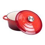 Набір чавунного посуду для приготування 3 каструлі та сковорода з емальованим покриттям Червоний HP-1-4 - Зображення 7