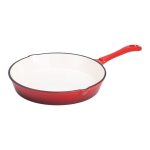 Набір чавунного посуду для приготування 3 каструлі та сковорода з емальованим покриттям Червоний HP-1-4 - Зображення 4