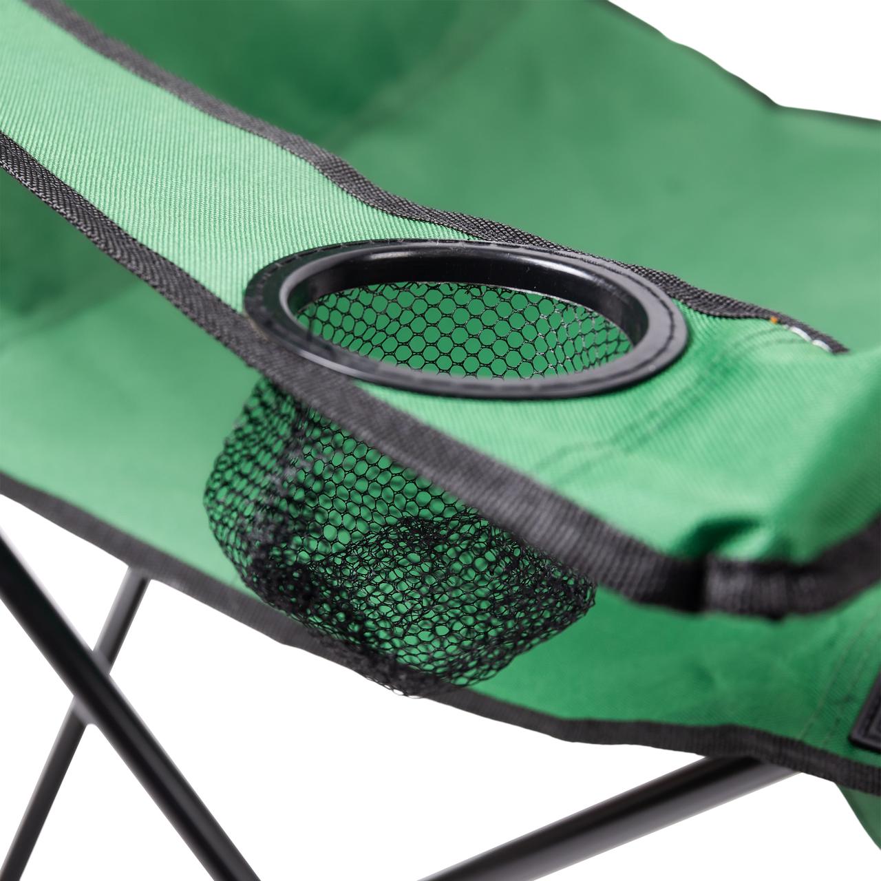 Крісло розкладне туристичне 50х80х80 см для відпочинку, пікніка, риболовлі з підстаканником Зелене SJ-0014GR - Зображення 10