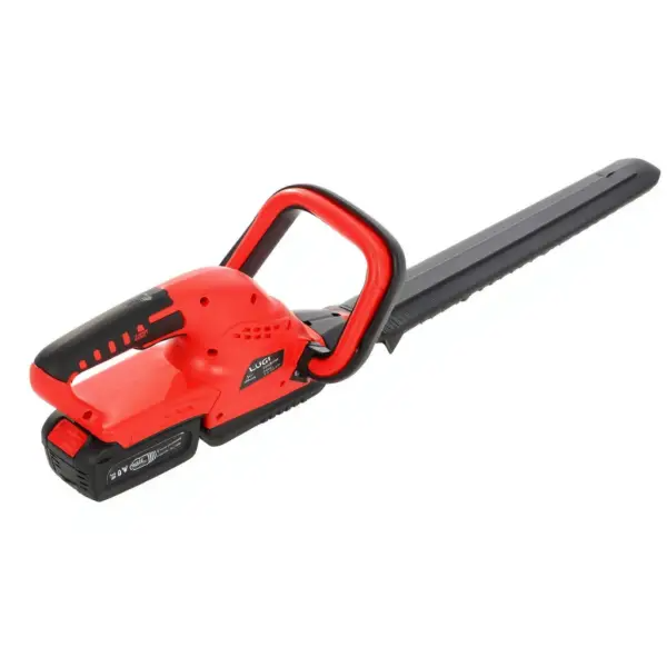 Кущоріз електричний акумуляторний 650 Вт червоний для догляду за кущами рослинами садом деревами LUGIR