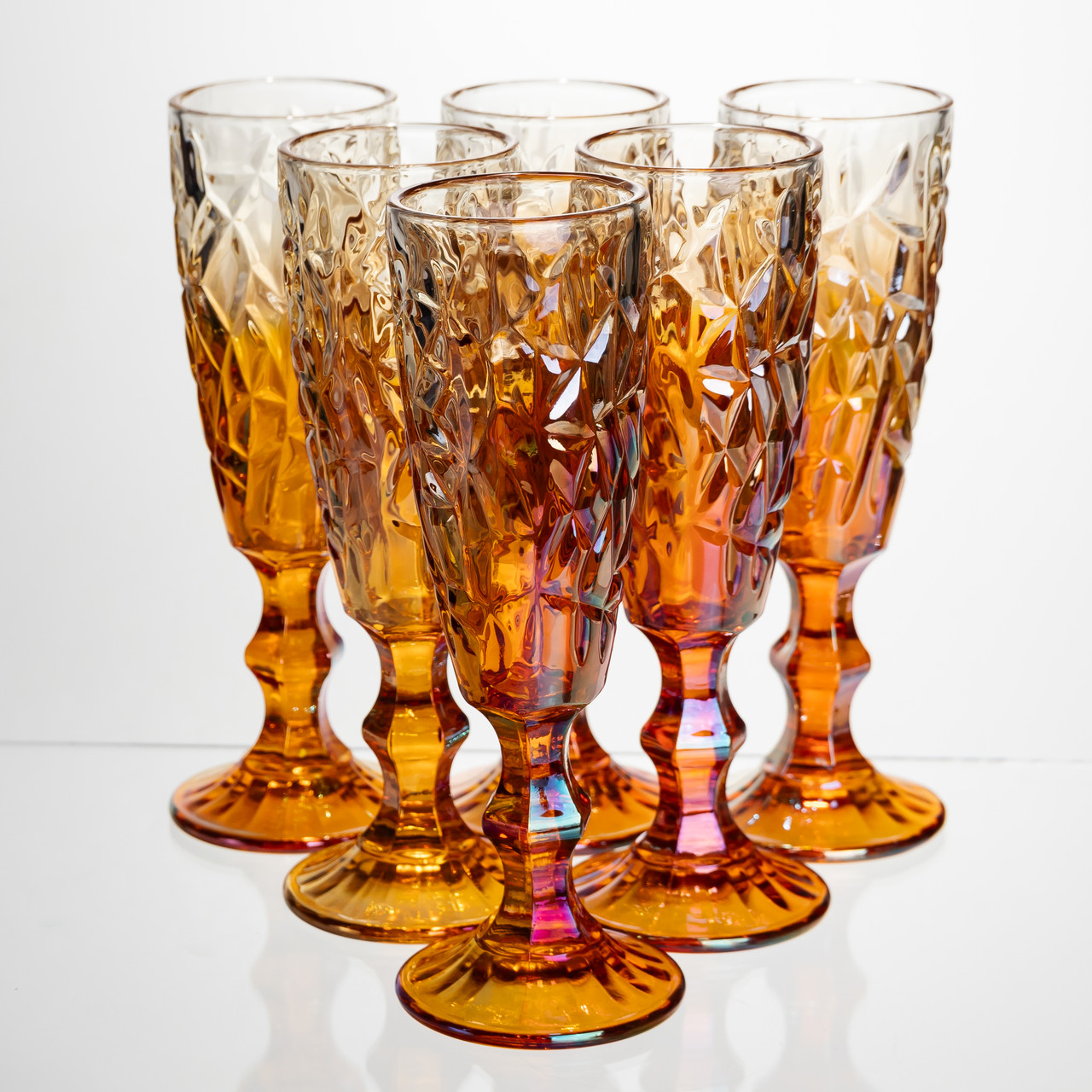 Набір келихів для шампанського 6 штук 160 мл на ніжці Yiwu HP-19-188 - Зображення 1