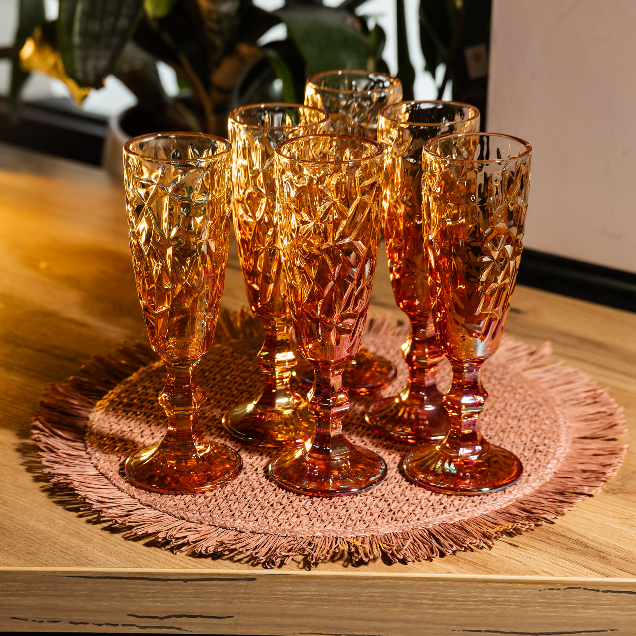 Набір келихів для шампанського 6 штук 160 мл на ніжці Yiwu HP-19-188 - Зображення 3