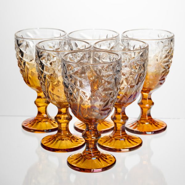 Набір келихів для вина 6 штук 240 мл на ніжці скляні Yiwu HP-19-190