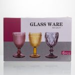 Набір келихів для вина 6 штук 240 мл на ніжці скляні Yiwu HP-19-190 - Зображення 4