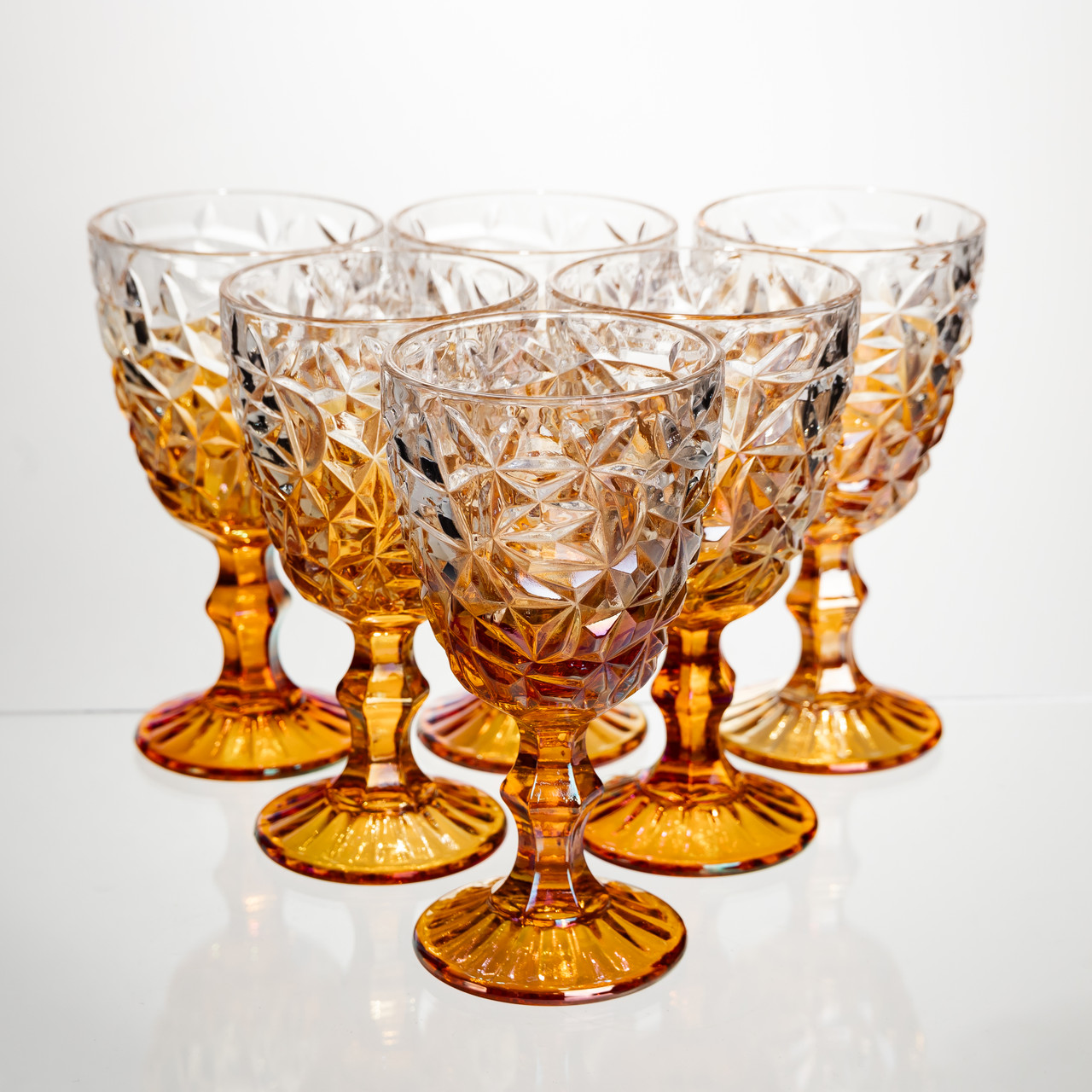 Набір келихів для вина 6 штук 340 мл на ніжці скляні Yiwu HP-19-189 - Зображення 1