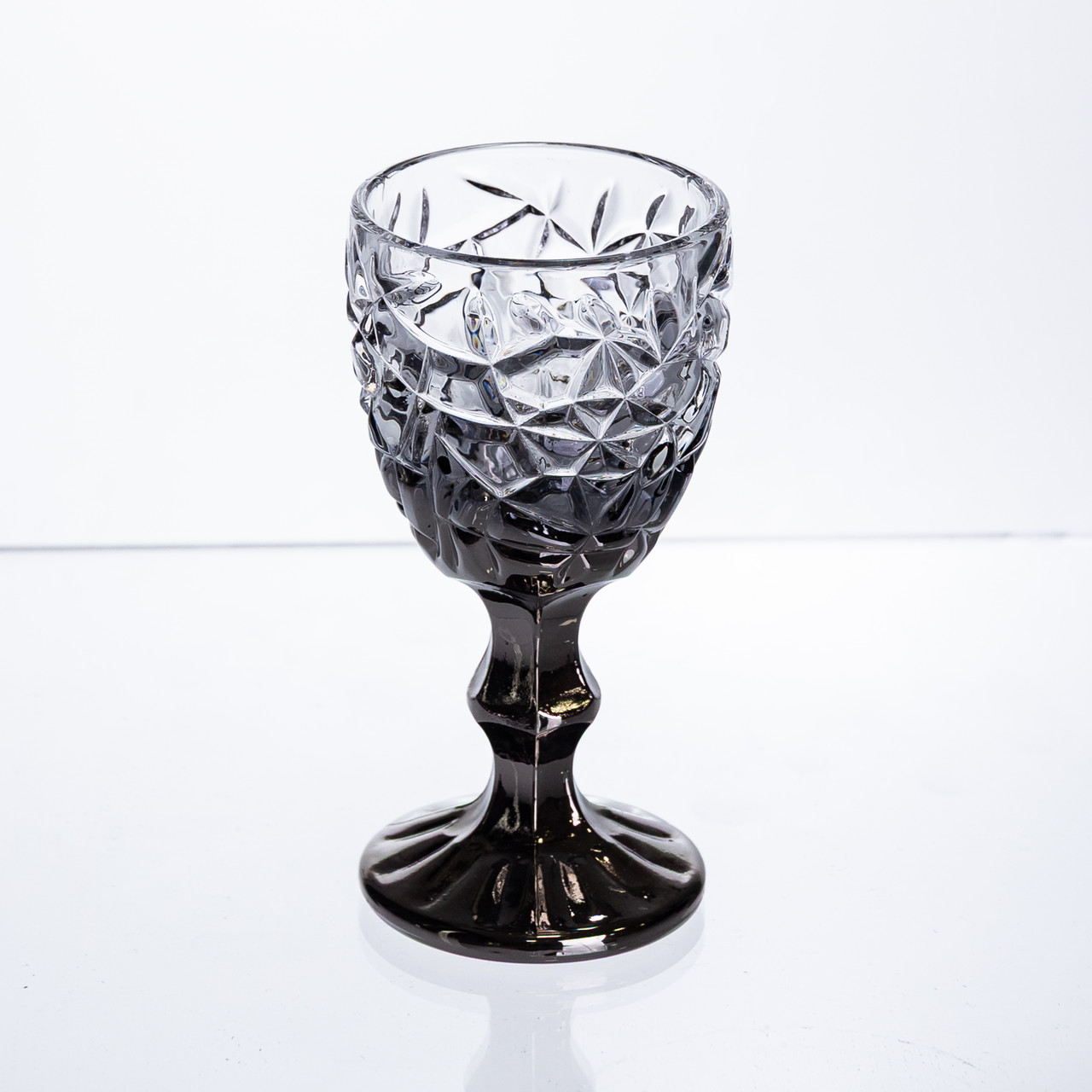 Набір чарок на ніжці 6 штук 50 мл для горілки наливки подарункові чарки скляні фігурні Сірі HP-19-186 - Зображення 2