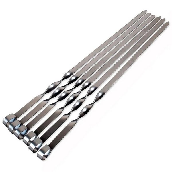 Набір шампурів з нержавіючої сталі (6 штук) 55×1 см BQ-19