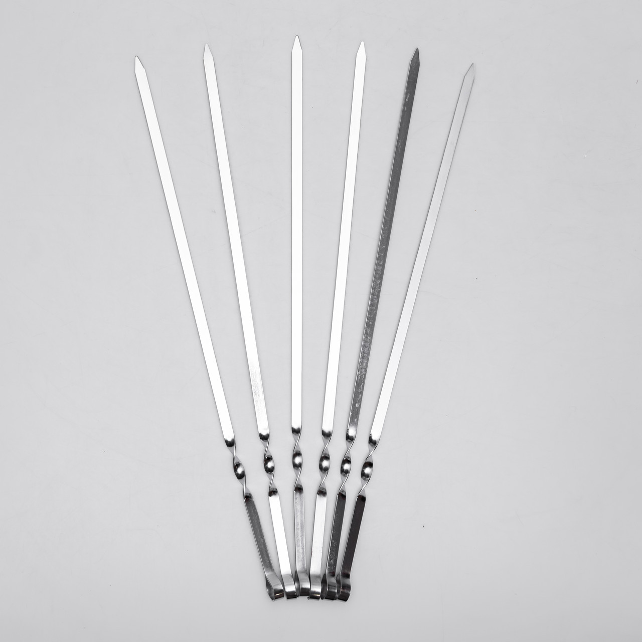 Набір шампурів 6 штук із нержавіючої сталі 55x1 см BQ-19 - Зображення 4