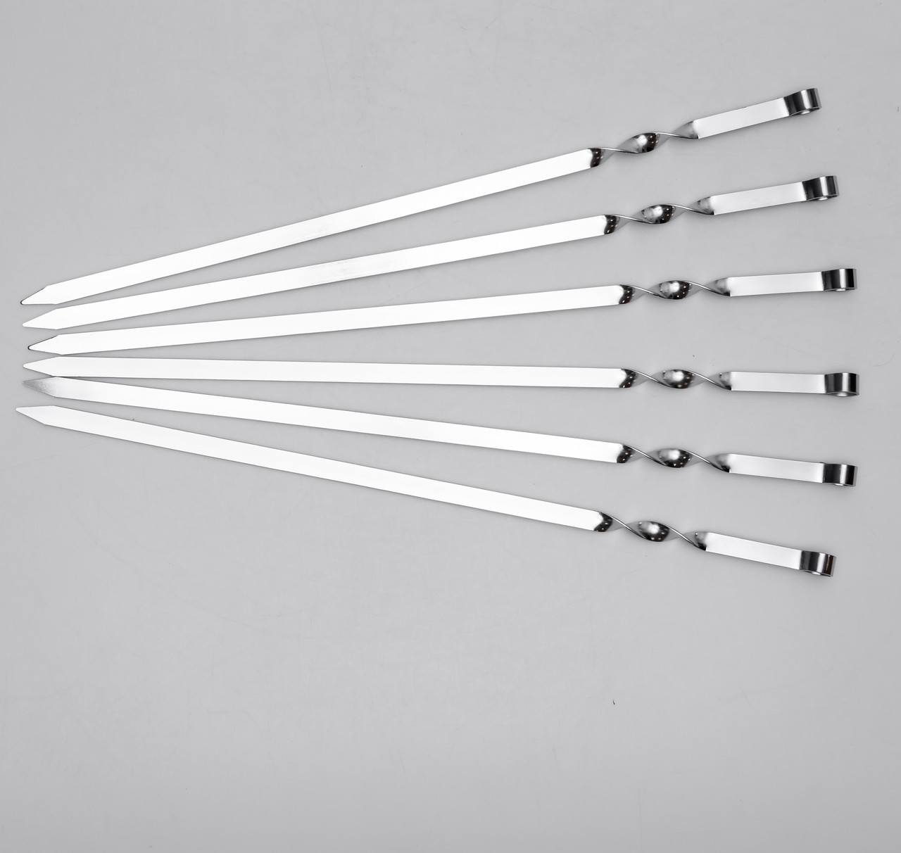 Набір шампурів 6 штук із нержавіючої сталі 60х1.5 см BQ-23 - Зображення 4