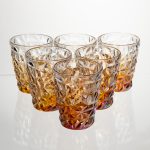 Набір скляних стаканів 6 штук 250 мл для напоїв Золотистий Yiwu HP-19-192