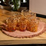 Набір скляних стаканів 6 штук 250 мл для напоїв Золотистий Yiwu HP-19-192 - Зображення 3