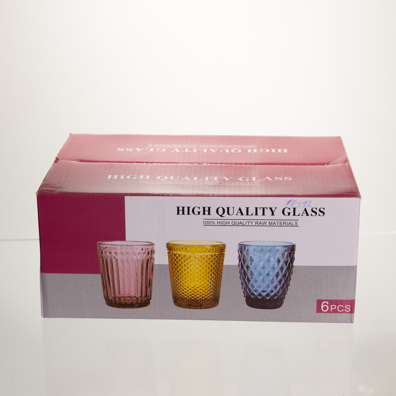 Набір скляних стаканів 6 штук 250 мл для напоїв Золотистий Yiwu HP-19-192 - Зображення 4