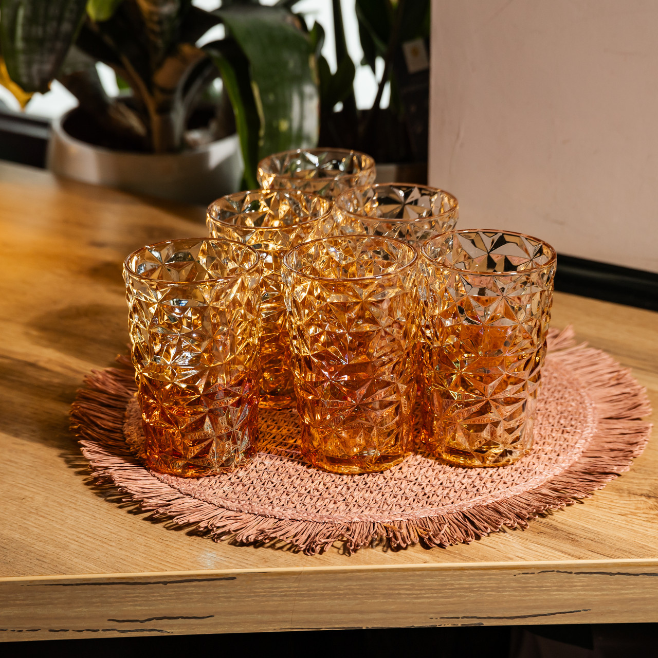 Набір скляних стаканів 6 штук 350 мл Золотистий Yiwu HP-19-191 - Зображення 3