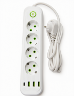 Мережевий фільтр-подовжувач 5 розеток 3xUSB-A 1xUSB-C 5м білий HP-5-39 - Зображення 2