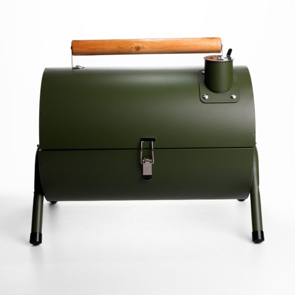 Вугільний гриль двосторонній портативний з решіткою 38x25x35 см зелений BQ-2