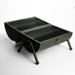 Вугільний гриль двосторонній портативний з решіткою 38x25x35 см зелений BQ-2 - Зображення 2