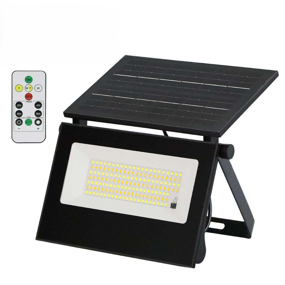 Вуличний LED ліхтар на сонячних батареях 12x3.2x8.5 см прожектор світлодіодний вуличний 80 LED 100 Вт із сонячною панеллю HP-5-57 - Зображення 2