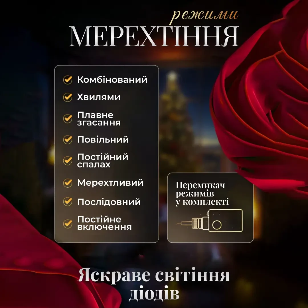 Світлодіодна гірлянда Зірка-штора 3*0,9 м 12 для фотозон та вікон біла WYF11W - Зображення 5