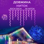 Світлодіодна вулична гірлянда 90 LED, 3 метри, білий дріт, бахрома, 18 ниток, 3МWML - Зображення 4