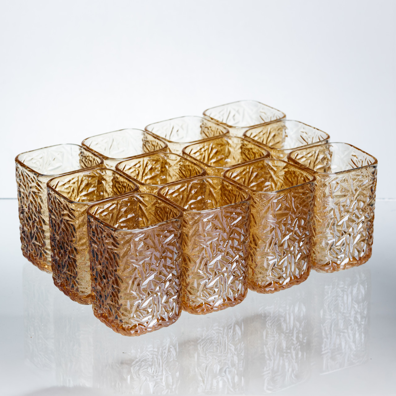 Набір склянок для напоїв Matrix Glass (12 штук, 195 мл, коричневий, HP-17-44) - Зображення 1