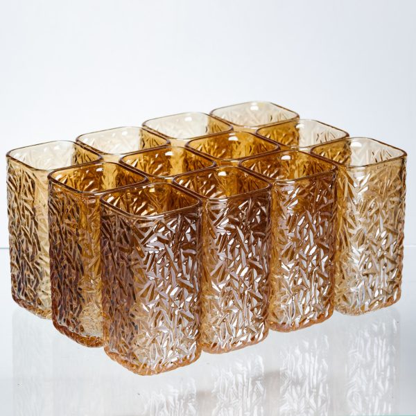 Набір склянок для напоїв Matrix Glass, 12 штук по 245 мл, коричневий HP-17-48