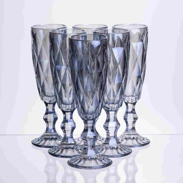 Набір келихів для шампанського Diamond Blue (6 шт, 180 мл)