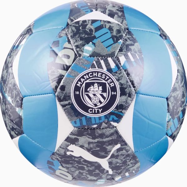 Футбольний м'яч Puma MCFC Prematch Ball сірий, блакитний 5 (084548-74)