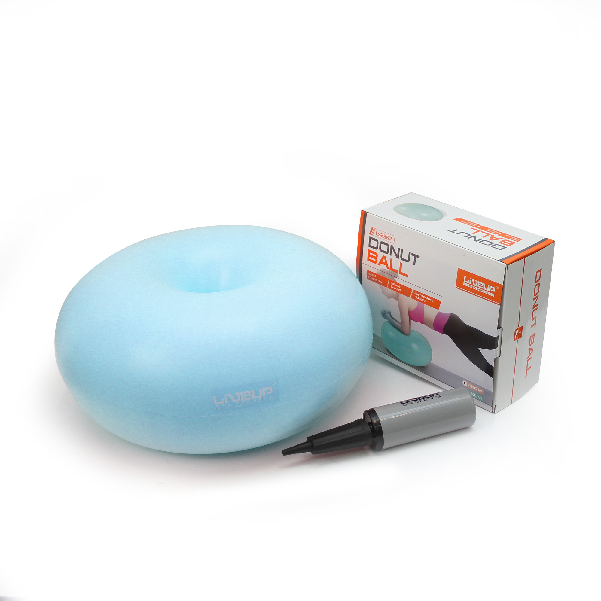 77799646366629_d566ea7961 Фітбол DONUT BALL синій 45х25см (LS3567-b) - Зображення 1