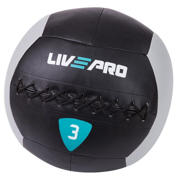 М'яч для кросфіту WALL BALL чорний, сірий 3кг (LP8100-3)