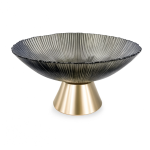 Скляна фруктовниця «Gold & Grey» 15 см на золотій ніжці Yiwu HP-34-117