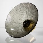 Скляна фруктовниця "Gold & Grey" 24 см на золотій ніжці Yiwu HP-34-118 - Зображення 3