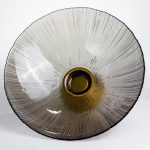 Скляна фруктовниця "Gold & Grey" 34 см на золотій ніжці Yiwu HP-34-119 - Зображення 3
