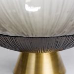 Скляна фруктовниця "Gold & Grey" 34 см на золотій ніжці Yiwu HP-34-119 - Зображення 6