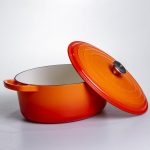Емальована гусятниця з чавуну 6 л, помаранчева Yiwu HP-FLG-17 ORANGE - Зображення 3